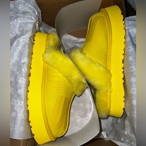 Yellow Ugg Disquette Slippers